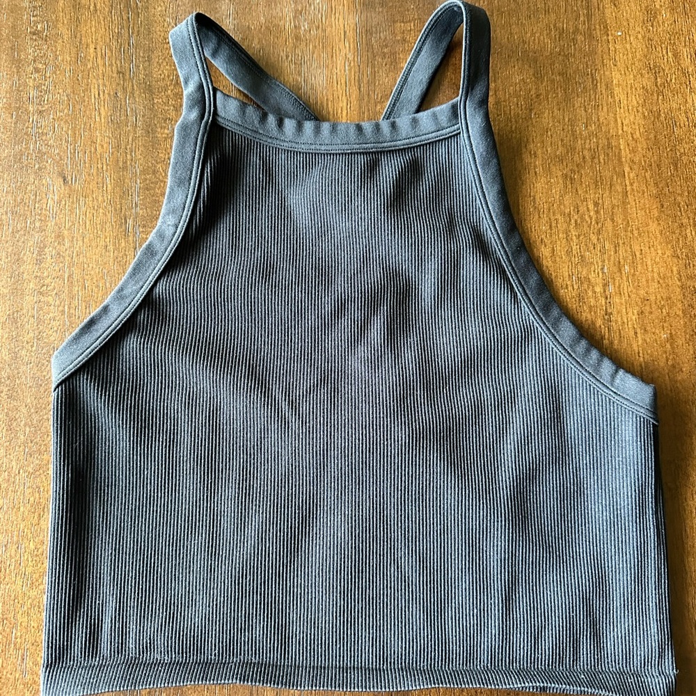 Wild Fable Charcoal Ribbed Top